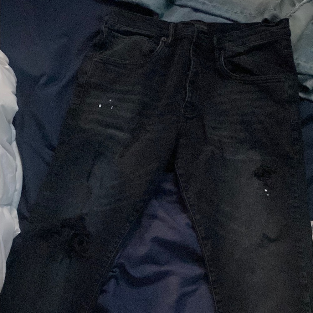 Stylish Black Purple Jeans